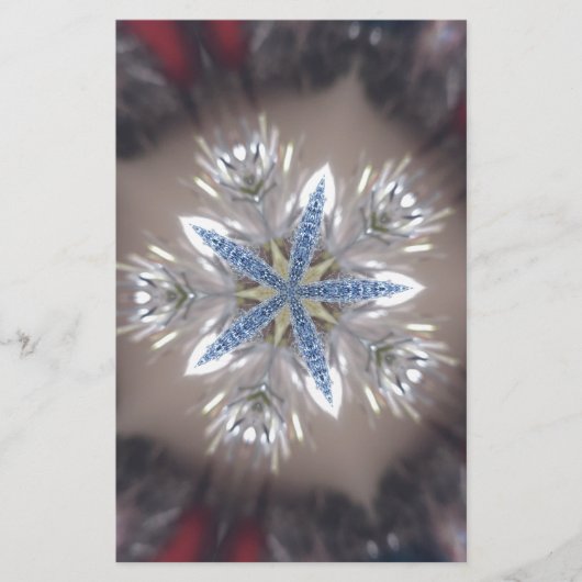 Elegant Festive-kerstster: Shiny Blue White Briefpapier (Voorkant)
