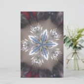 Elegant Festive-kerstster: Shiny Blue White Briefpapier (Staand voorkant)