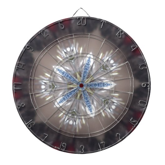 Elegant Festive-kerstster: Shiny Blue White Dartbord (Voorkant)