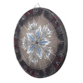 Elegant Festive-kerstster: Shiny Blue White Dartbord (Voorkant Rechts)