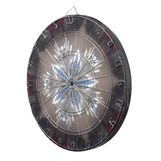 Elegant Festive-kerstster: Shiny Blue White Dartbord (Voorkant Rechts)