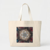 Elegant Festive-kerstster: Shiny Blue White Grote Tote Bag (Voorkant)