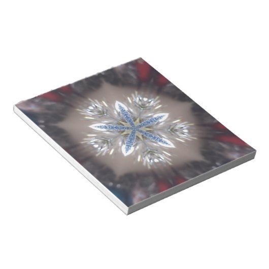 Elegant Festive-kerstster: Shiny Blue White Notitieblok (Schuin)