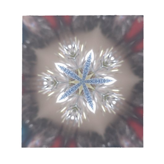 Elegant Festive-kerstster: Shiny Blue White Notitieblok (Voorkant)