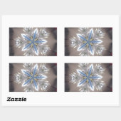 Elegant Festive-kerstster: Shiny Blue White Rechthoekige Sticker (Vel)