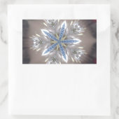 Elegant Festive-kerstster: Shiny Blue White Rechthoekige Sticker (Tas)
