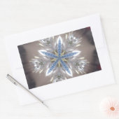 Elegant Festive-kerstster: Shiny Blue White Rechthoekige Sticker (Envelop)