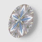Elegant Festive-kerstster: Shiny Blue White Ronde Klok (Hoek)