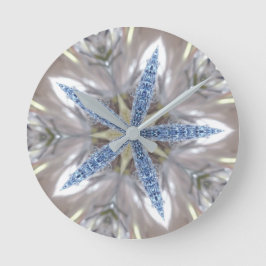Elegant Festive-kerstster: Shiny Blue White Ronde Klok