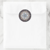 Elegant Festive-kerstster: Shiny Blue White Ronde Sticker (Tas)