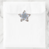 Elegant Festive-kerstster: Shiny Blue White Ster Sticker (Tas)
