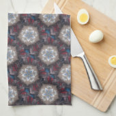 Elegant Festive-kerstster: Shiny Blue White Theedoek (Quarter Fold)