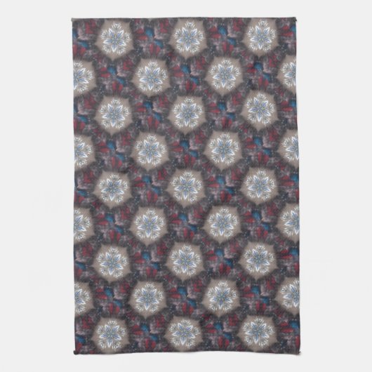 Elegant Festive-kerstster: Shiny Blue White Theedoek (Verticaal)