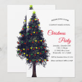 Elegant festive kersttree Uitnodiging (Voorkant / Achterkant)