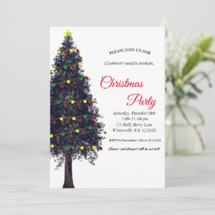 Elegant festive kersttree Uitnodiging