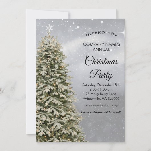 Elegant festive kersttree Uitnodiging (Voorkant)