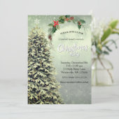 Elegant festive kersttree Uitnodiging (Staand voorkant)