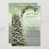 Elegant festive kersttree Uitnodiging (Voorkant / Achterkant)