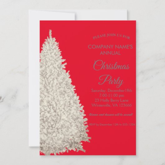 Elegant festive kersttree Uitnodiging (Voorkant)