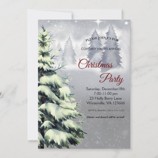 Elegant festive kersttree Uitnodiging (Voorkant)