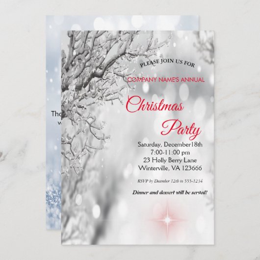 Elegant festive-kerstuitnodiging kaart (Voorkant / Achterkant)