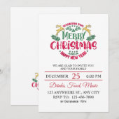 Elegant Festive Merry Christmas & Happy New Year Kaart (Voorkant / Achterkant)