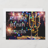 Elegant Festive New Years Eve Party Kaart (Voorkant)