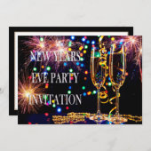 Elegant Festive New Years Eve Party Kaart (Voorkant / Achterkant)