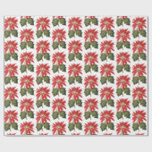 Elegant Festive Poinsettia Flower Cadeaupapier (Vlak)