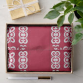 Elegant Festive Red en White Damask Pattern Tissuepapier (Geschenk)