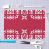 Elegant Festive Red en White Damask Pattern Tissuepapier (Craft)