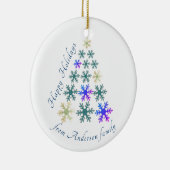 Elegant Festive Snowflake kerstboomfeest Keramisch Ornament (Rechts)