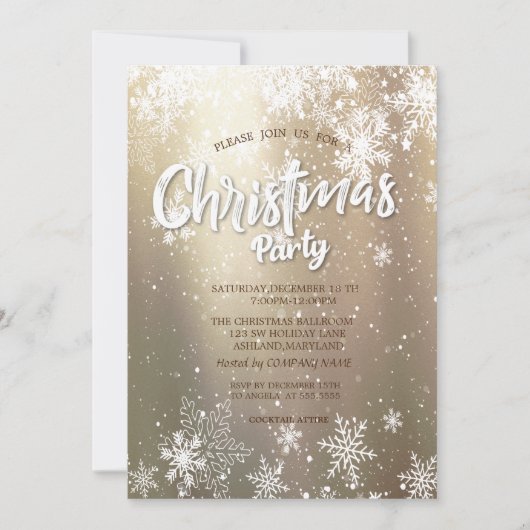 Elegant Festive Snowflakes Kerstmis Company Kaart (Voorkant)