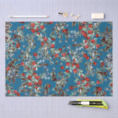 Elegant Festive Waterverf Red Blue Berries Blue Tissuepapier (Craft)