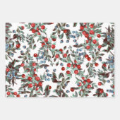 Elegant Festive Waterverf Red Blue Berries Inpakpapier Vel (Voorkant 3)