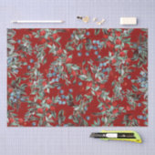 Elegant Festive Waterverf Red Blue Berries Tissuepapier (Craft)