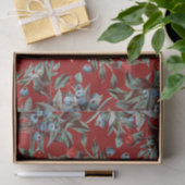 Elegant Festive Waterverf Red Blue Berries Tissuepapier (Geschenk)