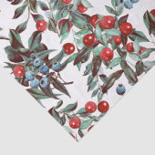 Elegant Festive Waterverf Red Blue Berries White Tissuepapier (Detail)