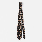 Elegant Festive Zwarte Kerstcadeaus Patroon Stropdas (Voorkant)