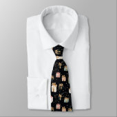 Elegant Festive Zwarte Kerstcadeaus Patroon Stropdas (Gebonden)