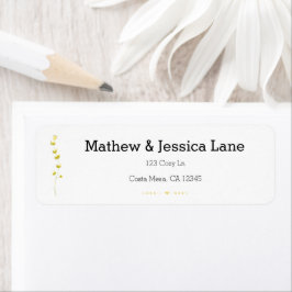 Elegant Field Flower Boho Wedding Invitation Etiket
