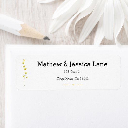 Elegant Field Flower Boho Wedding Invitation Etiket (Insitu)