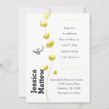Elegant Field Flower Boho Wedding Invitation