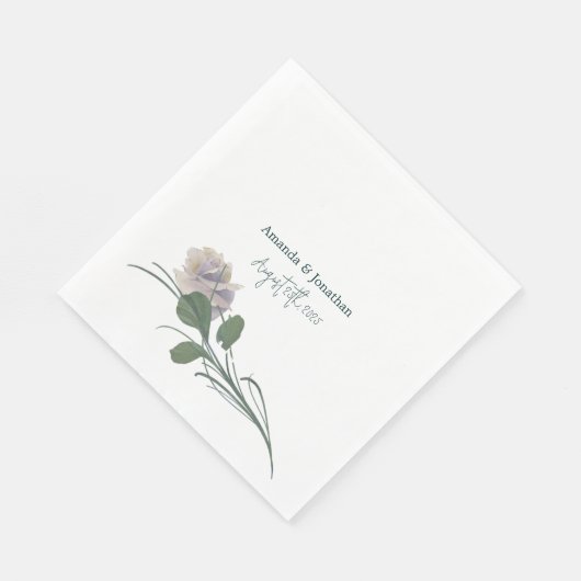 Elegant Field Flower Monogram Wedding Napkins Servet (Hoek)