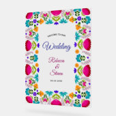 Elegant fiesta Huwelijk acryl welkomstbord Bord (Hoek)