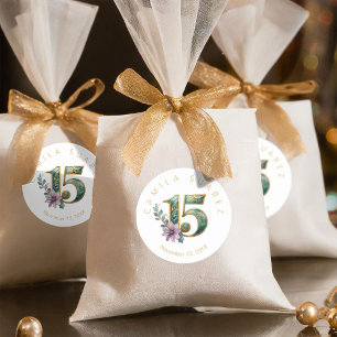 Elegant Fiesta Quinceanera Nummer 15 ID1029 Ronde Sticker