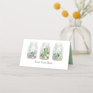 Elegant Fiesta Terrarium Floral Succulent Shower Plaatskaartje