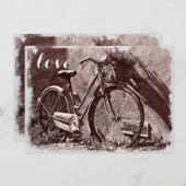 Elegant  fiets Love Wedding Invitations Kaart (Voorkant / Achterkant)