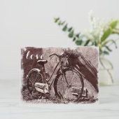 Elegant  fiets Love Wedding Invitations Kaart (Staand voorkant)