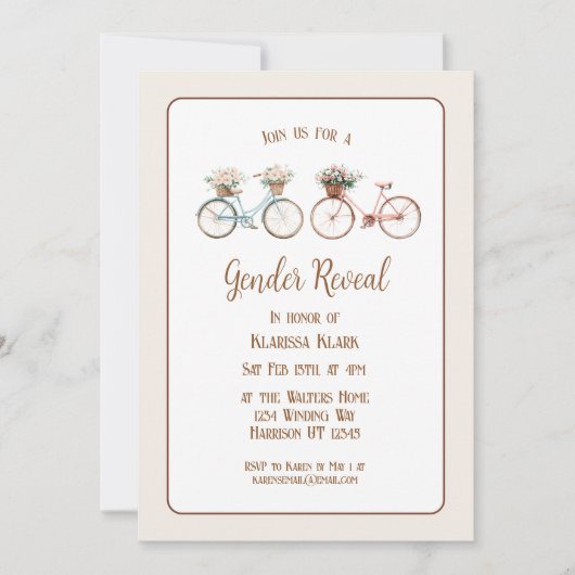 Elegant  Fietsgeslacht onthullen Kaart (Voorkant)